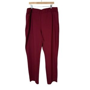 Universal Standard Womens Red Burgundy Ponte Pull On Pants XL Office Holiday